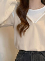 Contrast Trim Hooded Sweater