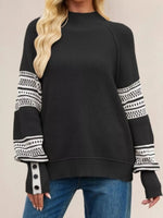 Waffle Knit Mock Neck Sweater