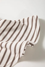 Contrast Striped Ruffle Short Sleeve Top