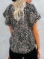 Full Size Floral Print V-Neck Shirt Plus Size
