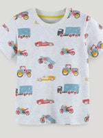 Children's Vehicle Print Short Sleeve T-Shirt