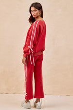 BiBi Side Lined Bow Details Fleece Sweatshirt