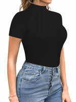 Mock Neck Short Sleeve Bodysuit