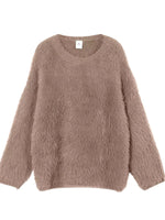 Fuzzy Round Neck Long Sleeve Sweater