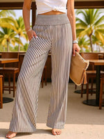 Striped Wide-Leg Pants