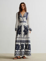 Floral Print Long Sleeve Maxi Dress