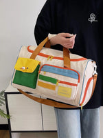 Multi-Pocket Color-Block Travel Bag