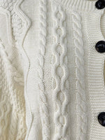 Cable Knit Cardigan & Wide Leg Pants Sweater Set