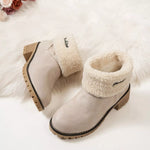 Round Toe Block Heels Boots