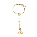 18K Gold-Plated Clover Charm Hand Chain Bracelet
