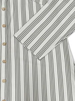 Plus Size Striped Button Front Midi Dress