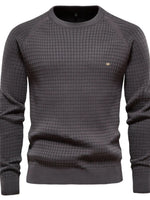 Texture Round Neck Long Sleeve Sweater