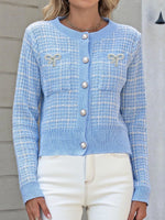 Bow Decor Button Up Cardigan
