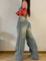 Vintage Wash Wide-Leg Jeans