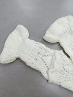 Crochet Ruffled Hem Long Sleeve Sweater