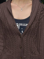 Cable Knit Button Up Cardigan