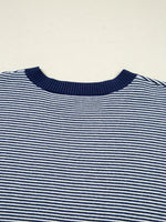 Stripe Dolman Oversize Tunic Sweater