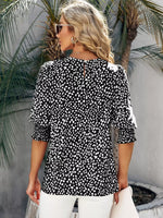 Animal Print Half Sleeve Blouse