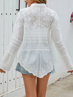 Button Down Collared Neck Long Sleeve Shirt