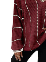 Full Size V-Neck Textured Knit Sweater Plus Size