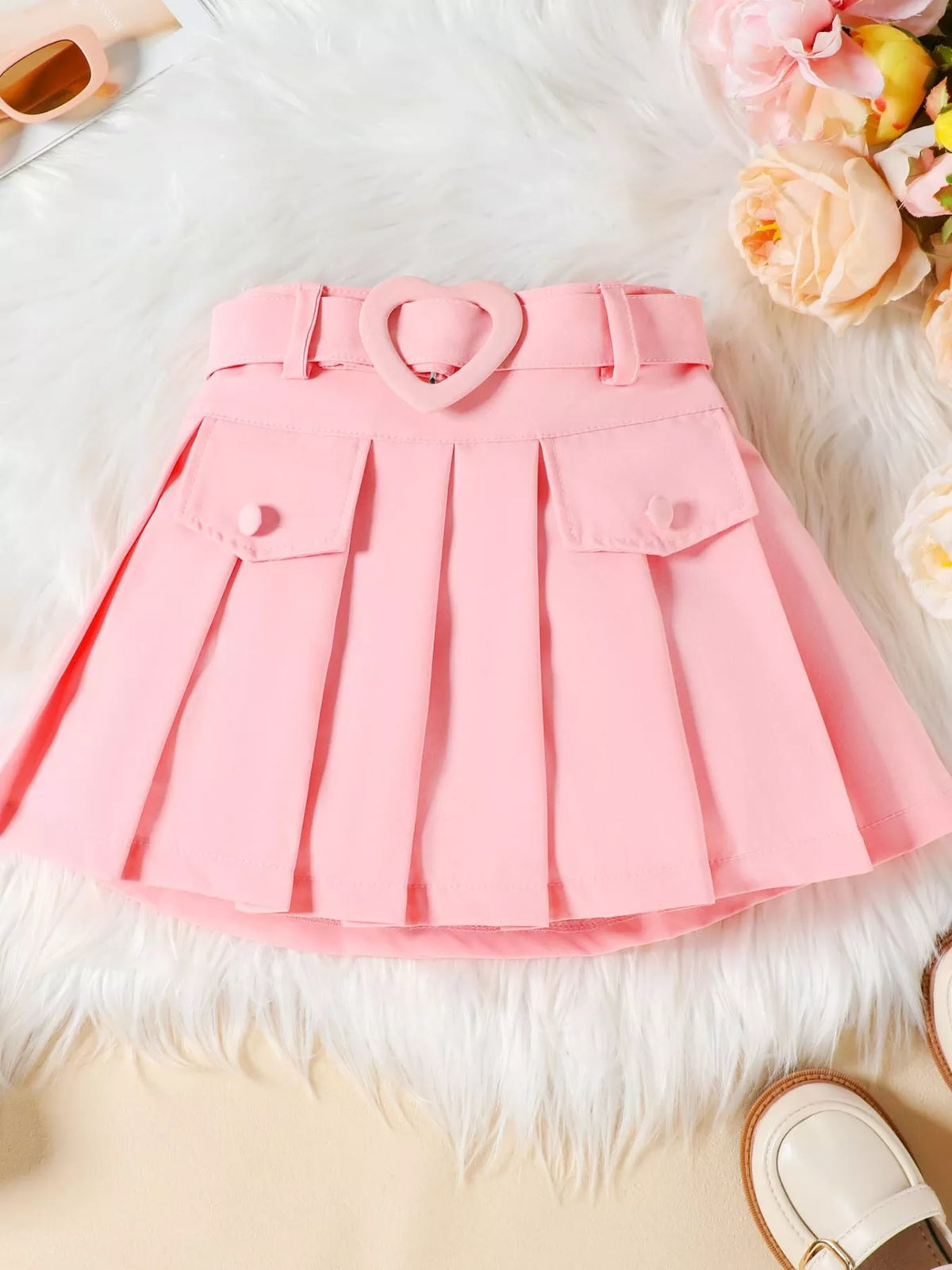 Children's Bowknot Vest & Pleated Skirt Set