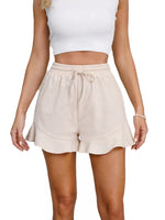 Ruffle Hem Drawstring Shorts