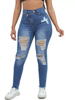 Distressed High-Waisted Jeans