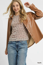 Umgee Bow Print Lightweight Knit Top