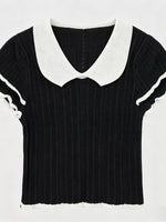 Peter Pan Collar Short Sleeve T-Shirt