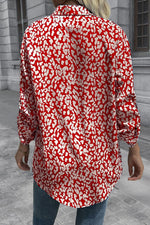 Ivy Lane Leopard Roll-Tap Sleeve Shirt