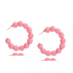 Raffia Grass C-Hoop Earrings