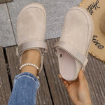 Suede Slip-On Mule Loafers with Adjustable Strap