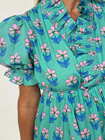 Floral Print Puff Sleeve Shirt Dress
