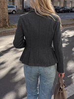 Double-Breasted Peplum Blazer