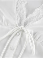 Lace Trimmed Top and Skirt Two-Piece Set
