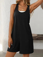 Mandy Pocketed Racerback Wide Strap Romper