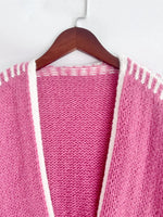 Contrast Trim Open Front Cardigan