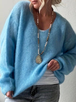 V-Neck Dropped Shoulder Sweater