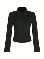 Striped Button Up Long Sleeve Shirt