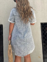Full Size Raw Hem Short Sleeve Dress Plus Size
