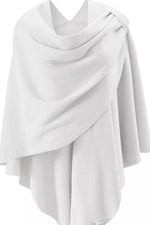 Draped Knitted Split Cape Shawl with Strap