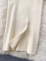 Slit Knit Midi Skirt
