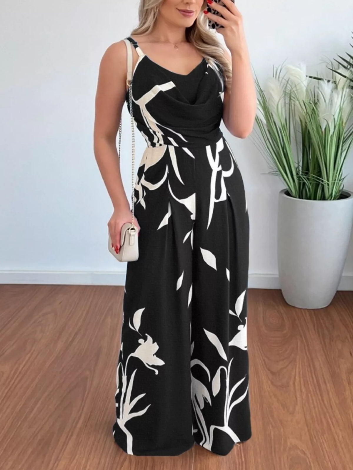 Spaghetti Strap Wide Leg Jumpsuit