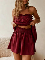 Full Size Strapless Top and High-Waisted Skirt Set Plus Size