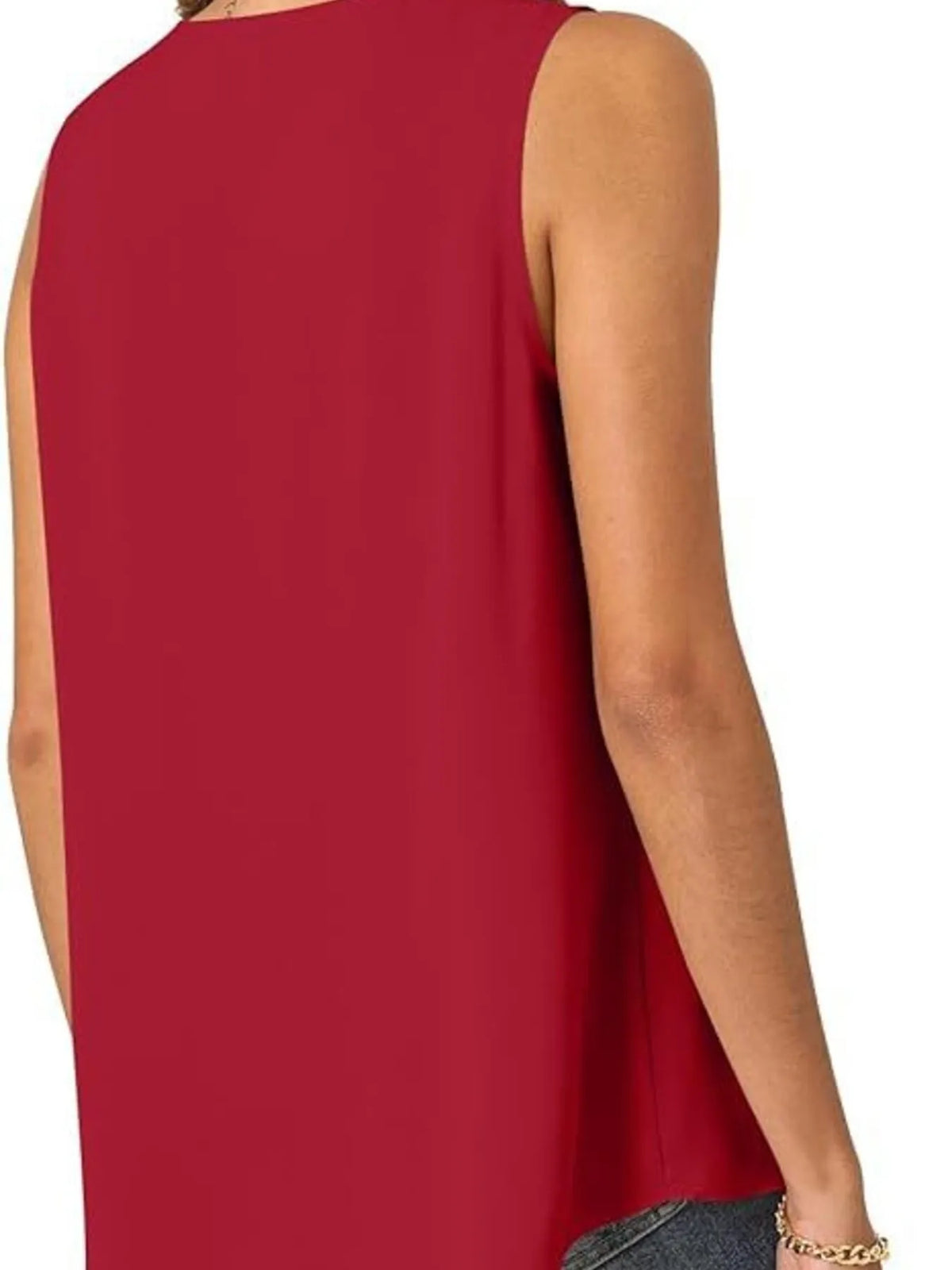 Full Size V-Neck Sleeveless Tank Top Plus Size