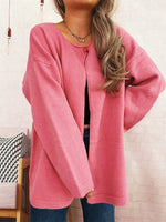 One Button Front Drop Shoulder Cardigan