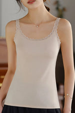 Lace Trim Scoop Neck Cami Top