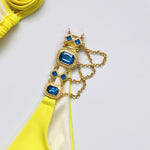 Halter Metal Chains Rhinestone Diamond Bikini Women Swimsuit Female Swimwear Two Pieces Bikini set Brazilian Bathing Suit Swim