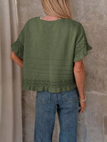 Lace Trimmed Knit Top