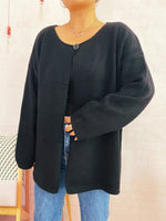 One Button Front Drop Shoulder Cardigan